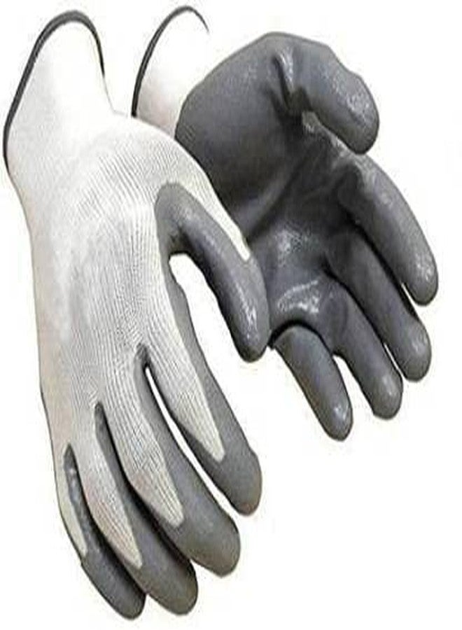RK TRENDS Nylon Industrial & Home Safety Cut Resistant Hand Gloves (White & Grey) - 12 Pairs - Image 2